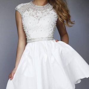 White Sherri Hill Cocktail 32317
